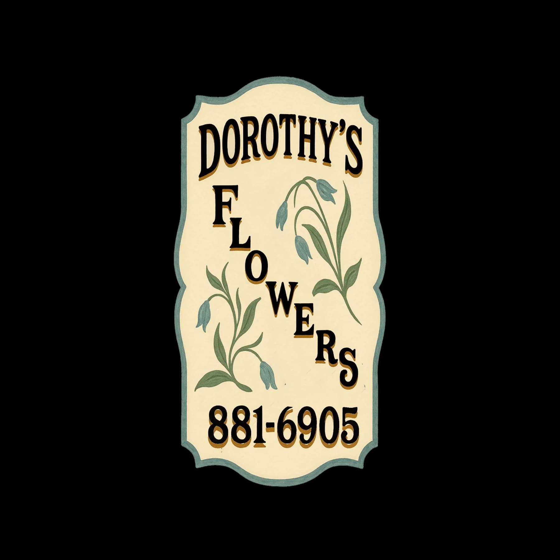 The original hand-painted shop sign